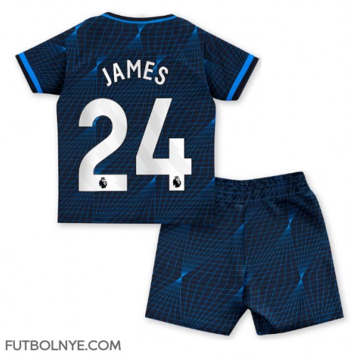 Camiseta Chelsea Reece James #24 Visitante Equipación para niños 2023-24 manga corta (+ pantalones cortos)